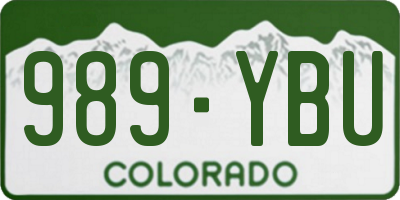 CO license plate 989YBU