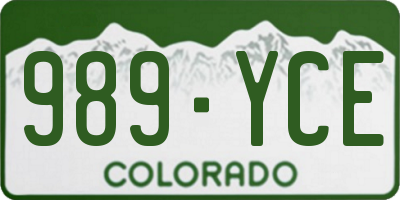 CO license plate 989YCE