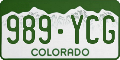 CO license plate 989YCG