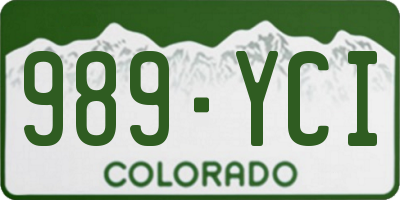 CO license plate 989YCI