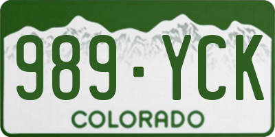 CO license plate 989YCK