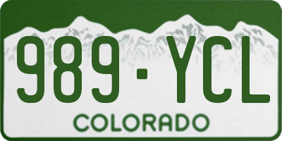 CO license plate 989YCL