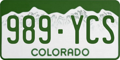 CO license plate 989YCS