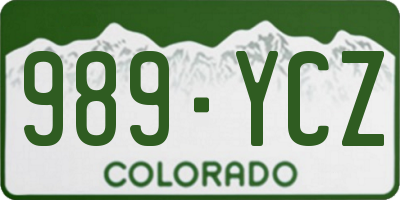 CO license plate 989YCZ
