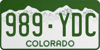 CO license plate 989YDC