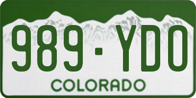 CO license plate 989YDO