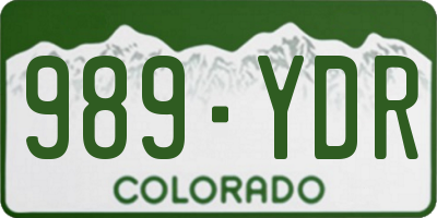 CO license plate 989YDR