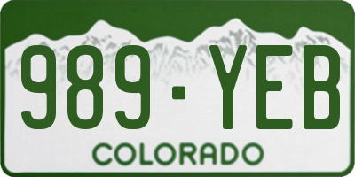 CO license plate 989YEB
