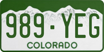 CO license plate 989YEG