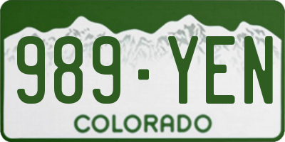 CO license plate 989YEN