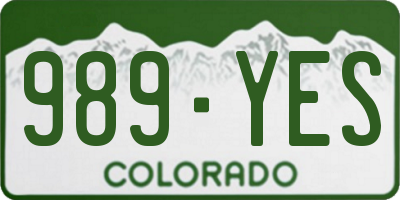CO license plate 989YES