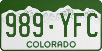 CO license plate 989YFC