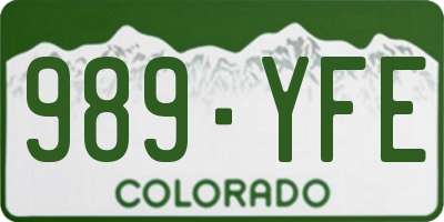 CO license plate 989YFE