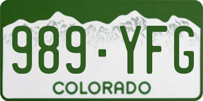 CO license plate 989YFG