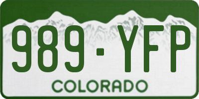 CO license plate 989YFP