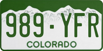 CO license plate 989YFR