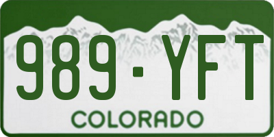 CO license plate 989YFT