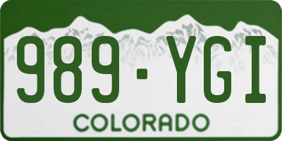 CO license plate 989YGI