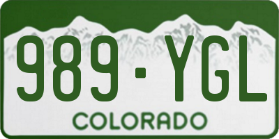 CO license plate 989YGL