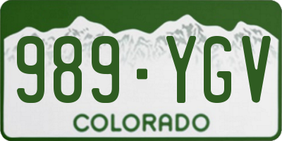 CO license plate 989YGV