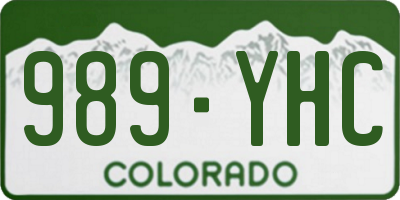 CO license plate 989YHC