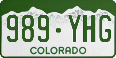 CO license plate 989YHG