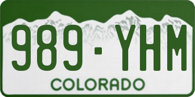 CO license plate 989YHM