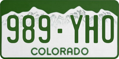 CO license plate 989YHO