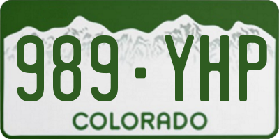 CO license plate 989YHP