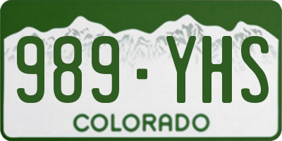 CO license plate 989YHS