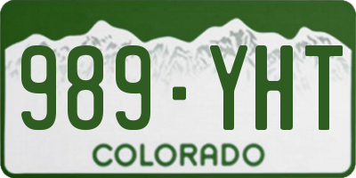 CO license plate 989YHT