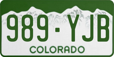 CO license plate 989YJB