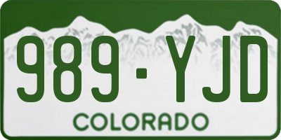 CO license plate 989YJD