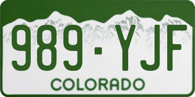 CO license plate 989YJF