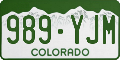 CO license plate 989YJM