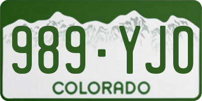 CO license plate 989YJO