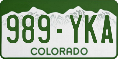 CO license plate 989YKA