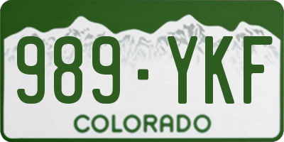 CO license plate 989YKF