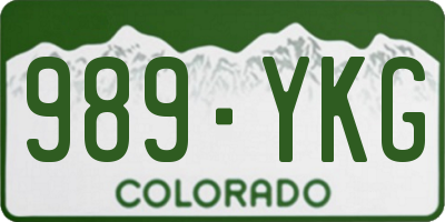 CO license plate 989YKG