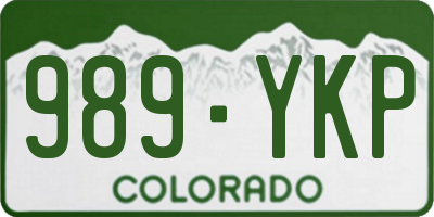 CO license plate 989YKP