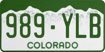 CO license plate 989YLB