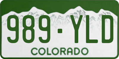 CO license plate 989YLD