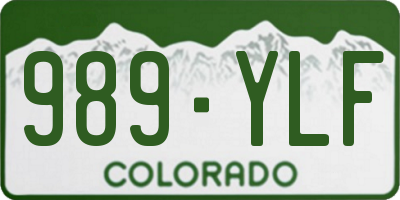 CO license plate 989YLF