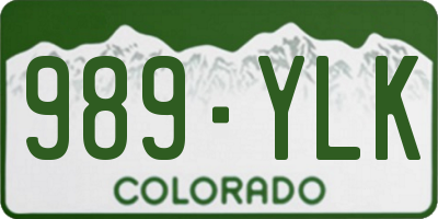 CO license plate 989YLK