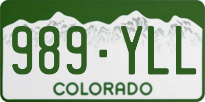CO license plate 989YLL
