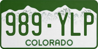 CO license plate 989YLP