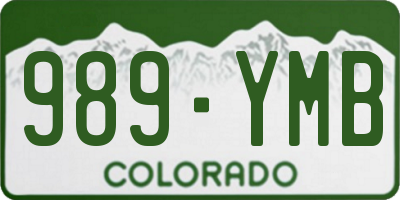 CO license plate 989YMB
