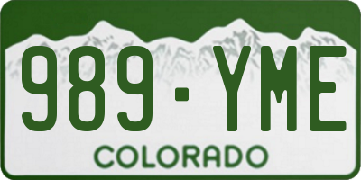 CO license plate 989YME