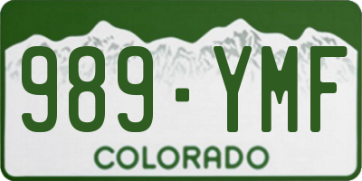 CO license plate 989YMF