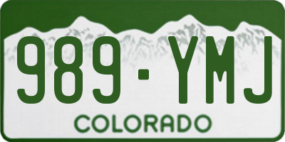 CO license plate 989YMJ